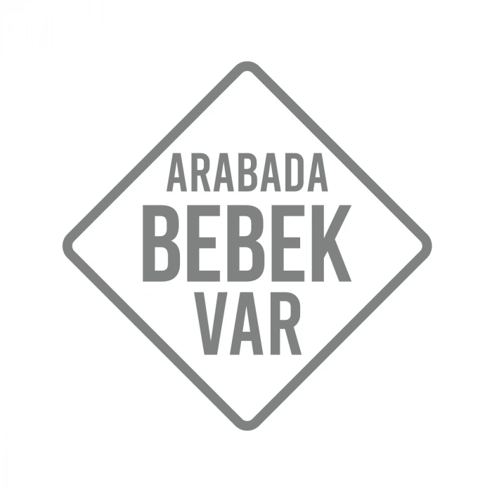arabada Bebek Var Sticker 17x17 Cm Gri