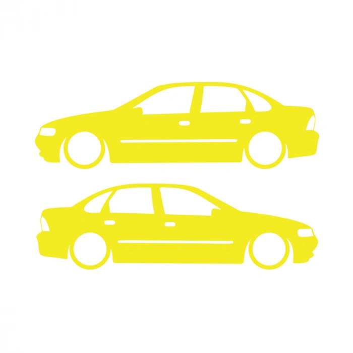 Basık Opel Vectra Sticker 17x17 Cm Sarı