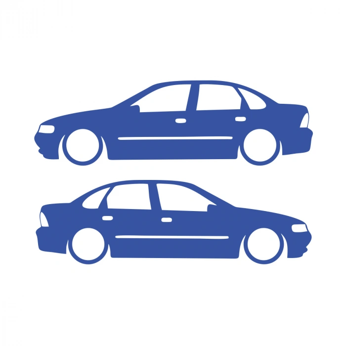 Basık Opel Vectra Sticker 17x17 Cm Mavi