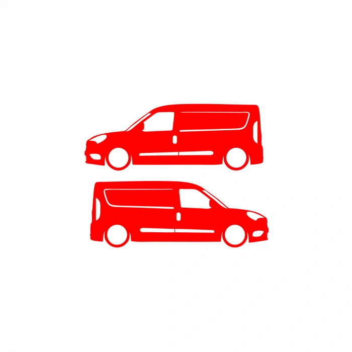 Basık Doblo Sticker 17x17 Cm Kırmızı