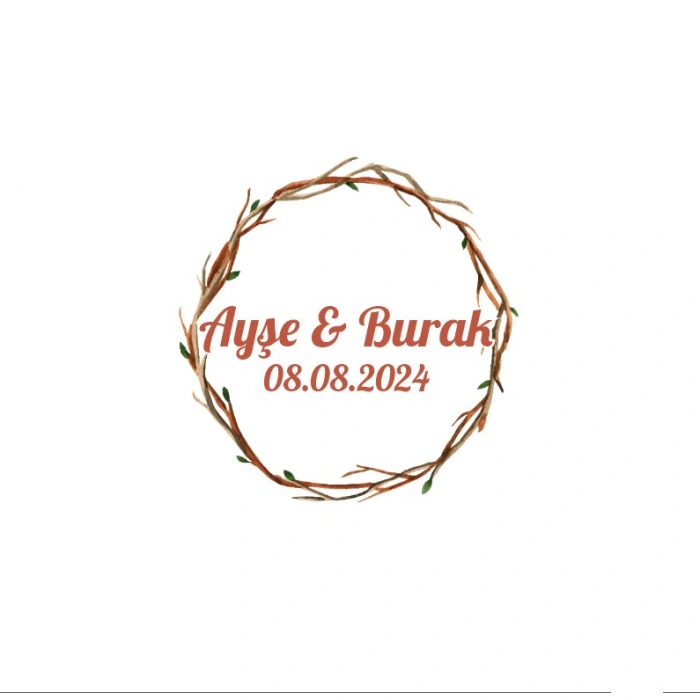 Kırmızı Meyveli Oval Kış Etiketi Kına Nişan Düğün 3x3 cm özel etiket / 50 adet sticker