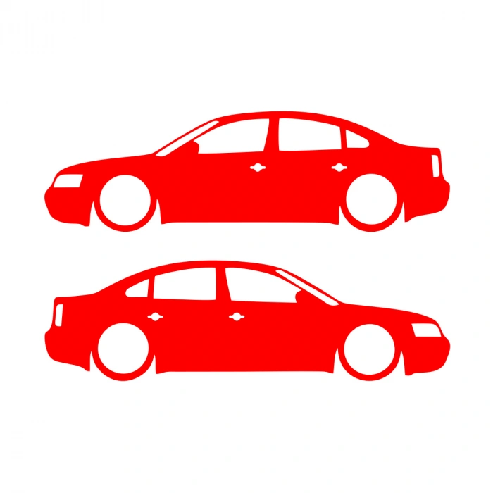 Basık Passat Sticker 17x17 Cm Kırmızı
