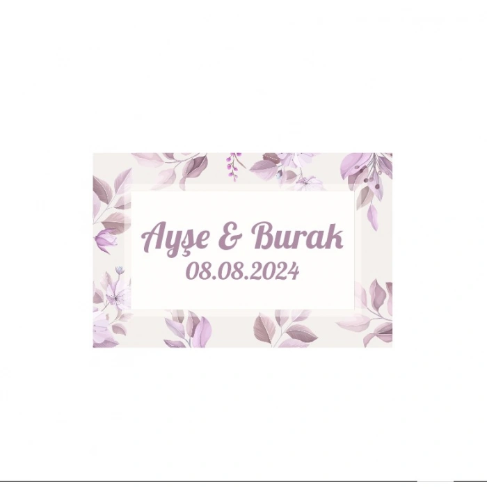 Çam Kozalaklı ve Kuşlu Kış Etiketi Kına Nişan Düğün 3x3 cm özel etiket / 50 adet sticker