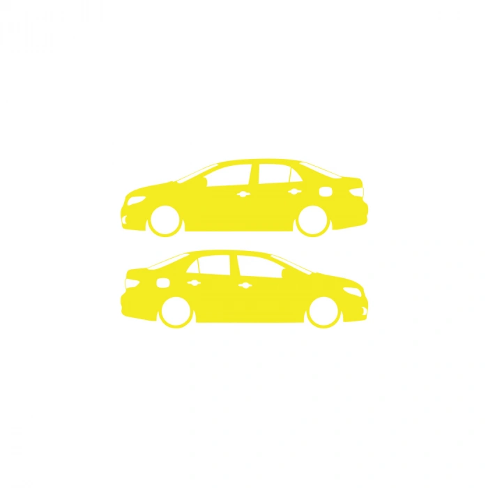 Basık Corolla Sticker 17x17 Cm Sarı