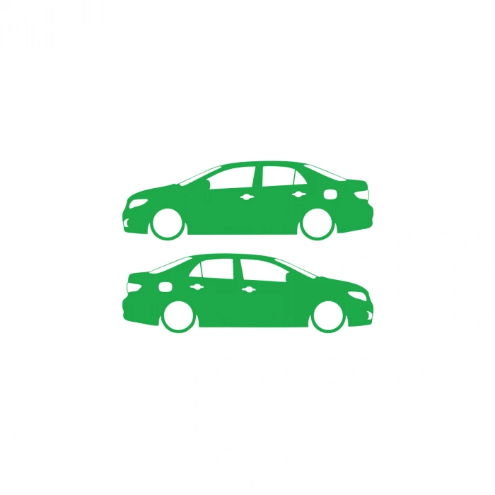 Basık Corolla Sticker 17x17 Cm Yeşil