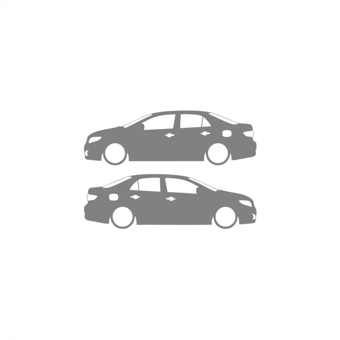 Basık Corolla Sticker 17x17 Cm Gri