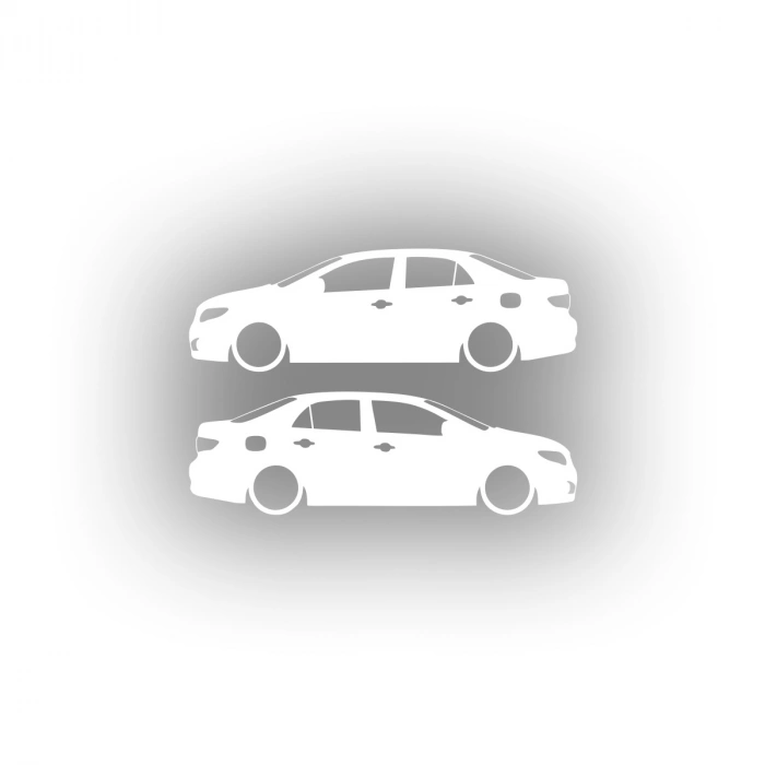 Basık Corolla Sticker 17x17 Cm Beyaz