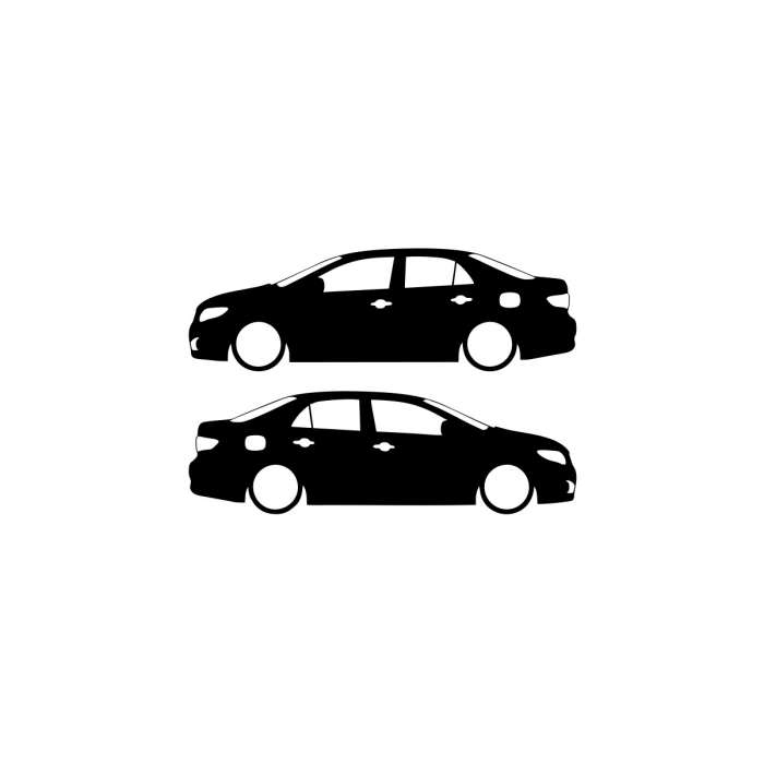 Basık Corolla Sticker 17x17 Cm Siyah