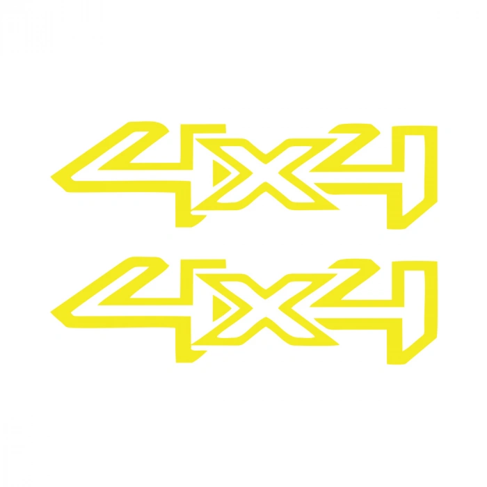 4x4 Sticker 2 Adet  17x17 Cm Sarı
