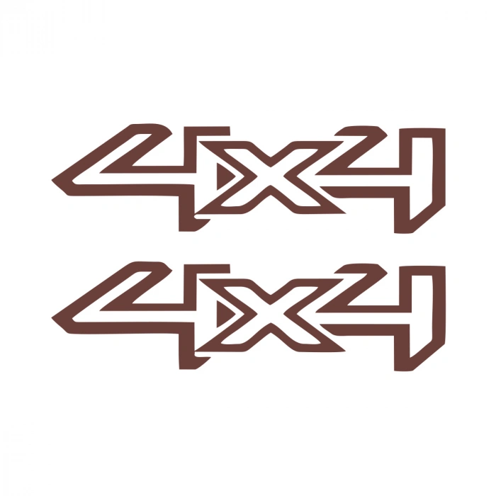 4x4 Sticker 2 Adet  17x17 Cm Kahverengi