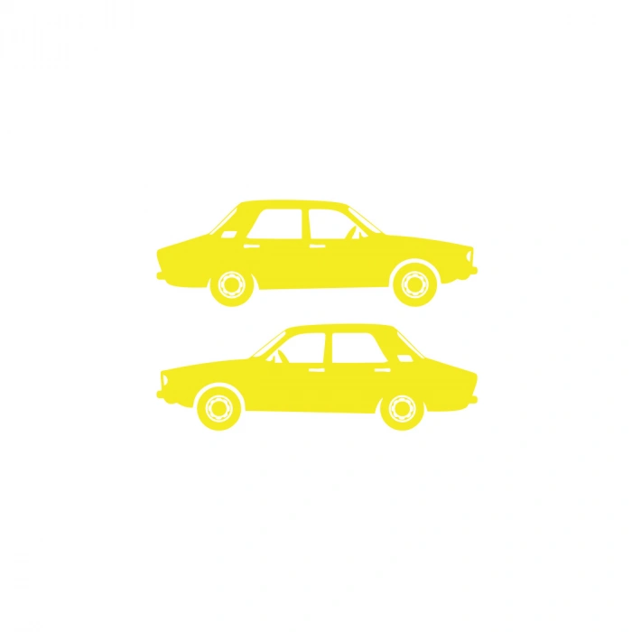 Renault12 Sticker 17x17 Cm Sarı