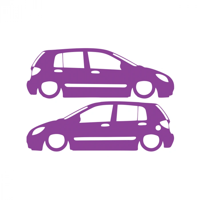 Basık Hyundai Getz Basık Sticker 17x17 Cm Mor