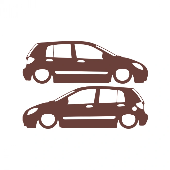Basık Hyundai Getz Basık Sticker 17x17 Cm Kahverengi