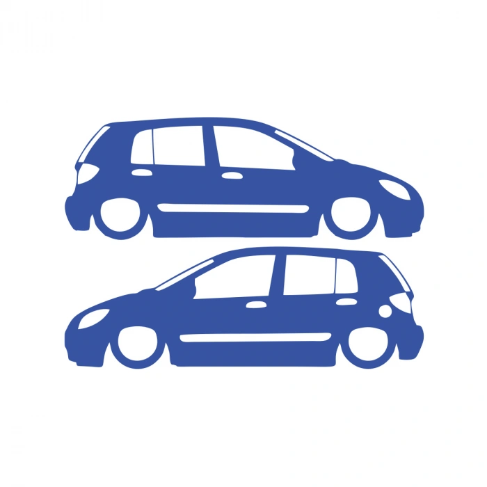Basık Hyundai Getz Basık Sticker 17x17 Cm Mavi