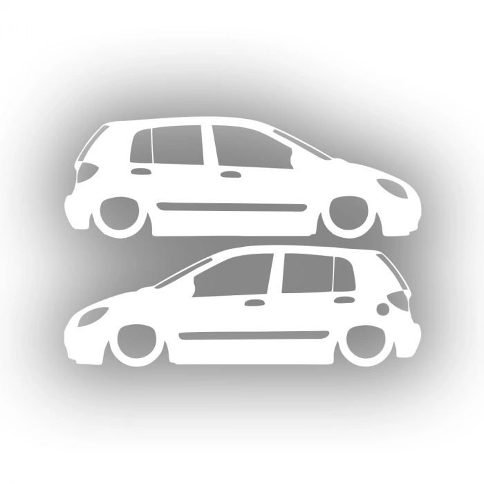 Basık Hyundai Getz Basık Sticker 17x17 Cm Beyaz
