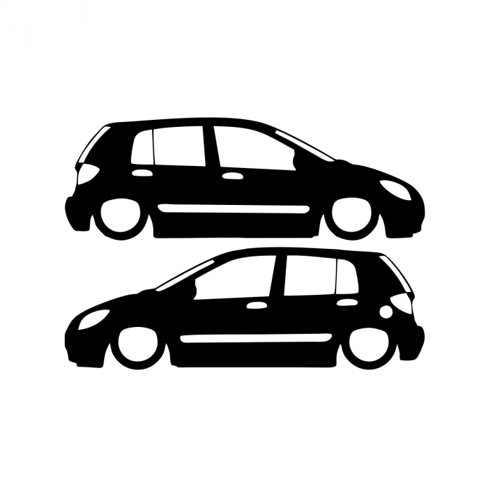 Basık Hyundai Getz Basık Sticker 17x17 Cm Siyah