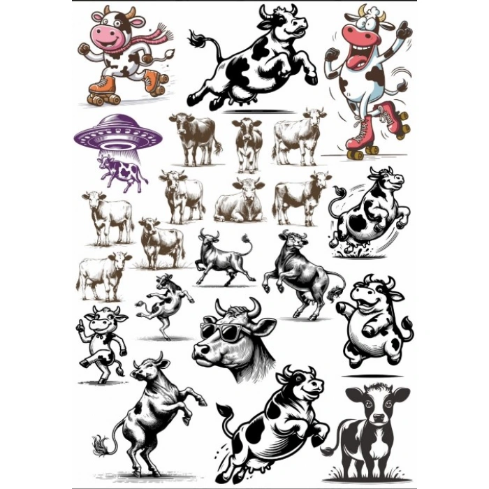 İnek ve Çiftlik Hayatı Sticker Set 2