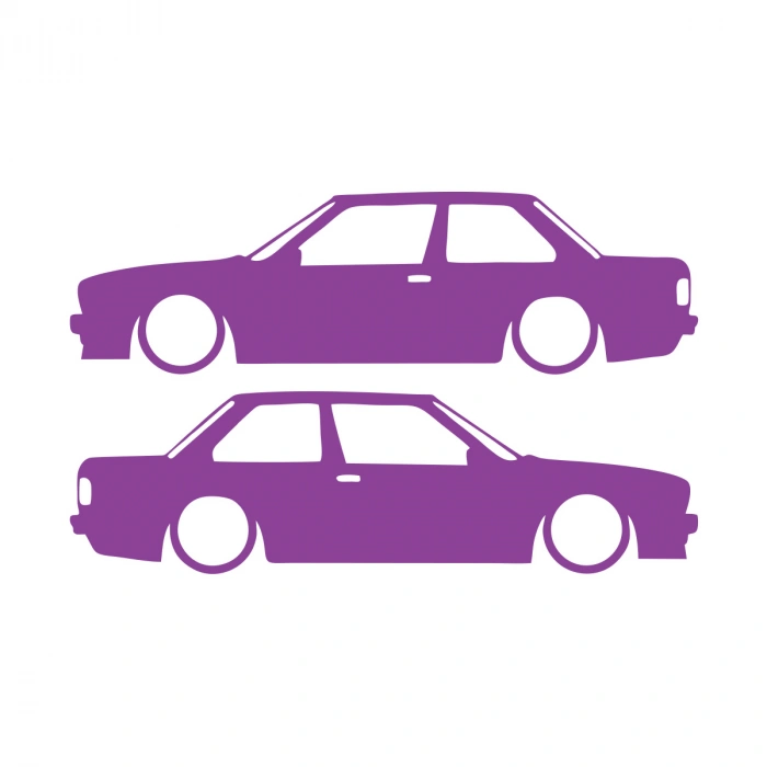 Basık Bmw E30 Sticker 17x17 Cm Mor