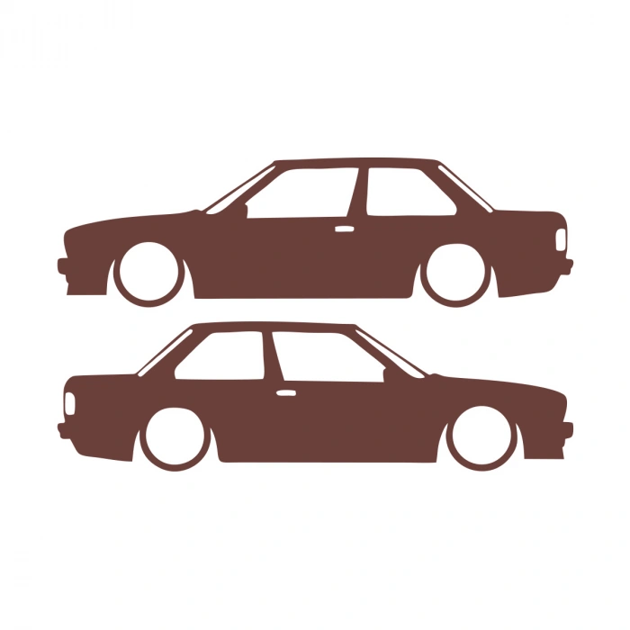 Basık Bmw E30 Sticker 17x17 Cm Kahverengi