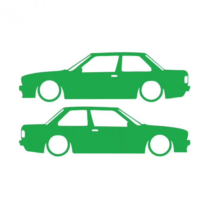 Basık Bmw E30 Sticker 17x17 Cm Yeşil