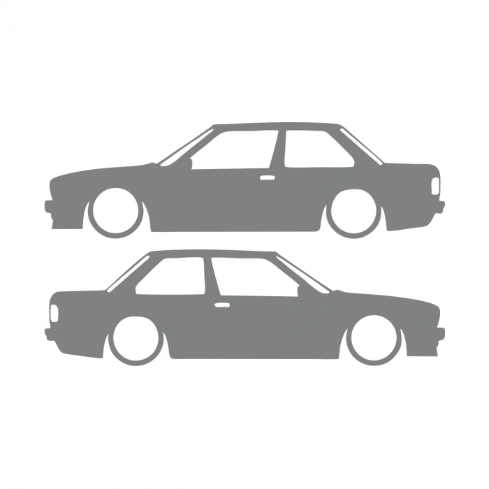 Basık Bmw E30 Sticker 17x17 Cm Gri