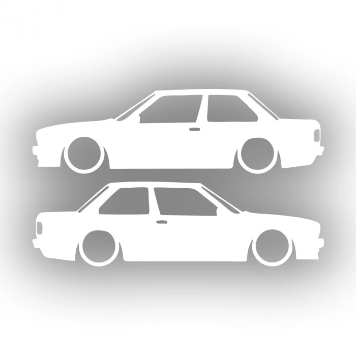 Basık Bmw E30 Sticker 17x17 Cm Beyaz