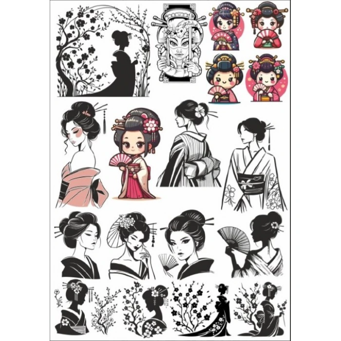 Geisha Sticker Set