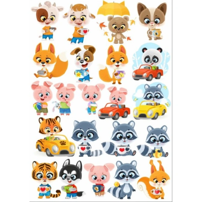 Sevimli Hayvanlar Sticker SEt