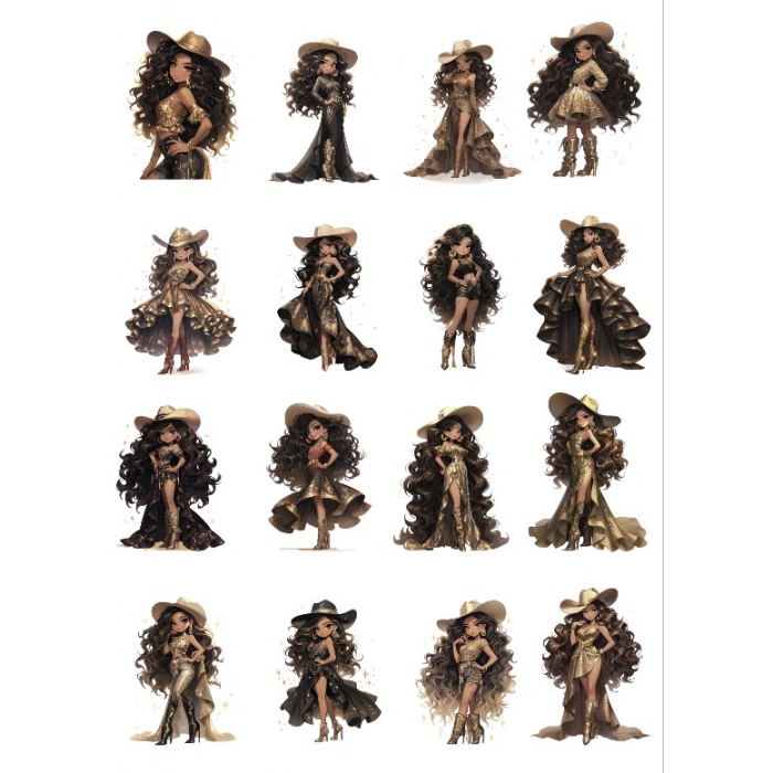 Kovboy Kız Sticker Set