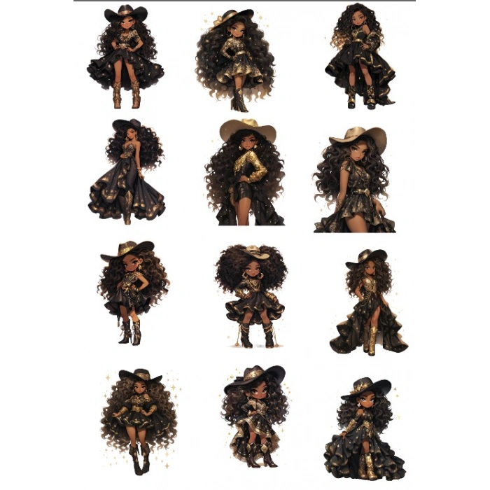 Kovboy Kız Sticker Set