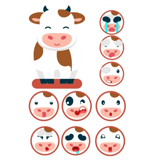İnek Sticker Set