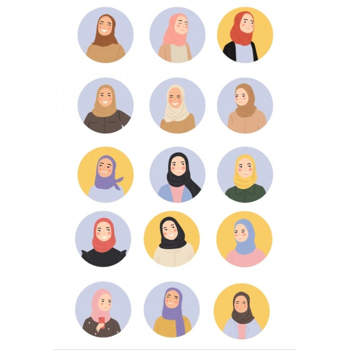 Kapalı Kız Sticker Set