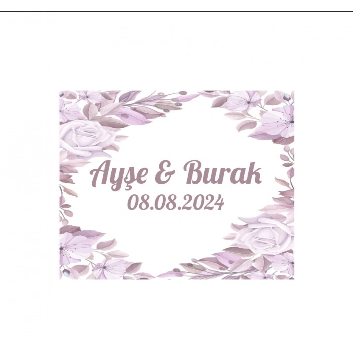 Kış Meyveli Dikdörtgen Etiket Kına Nişan Düğün 3x3 cm özel etiket / 50 adet sticker