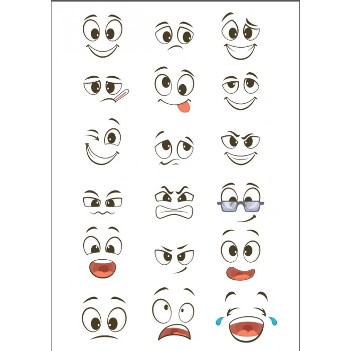 Yüz İfadeleri Sticker Set