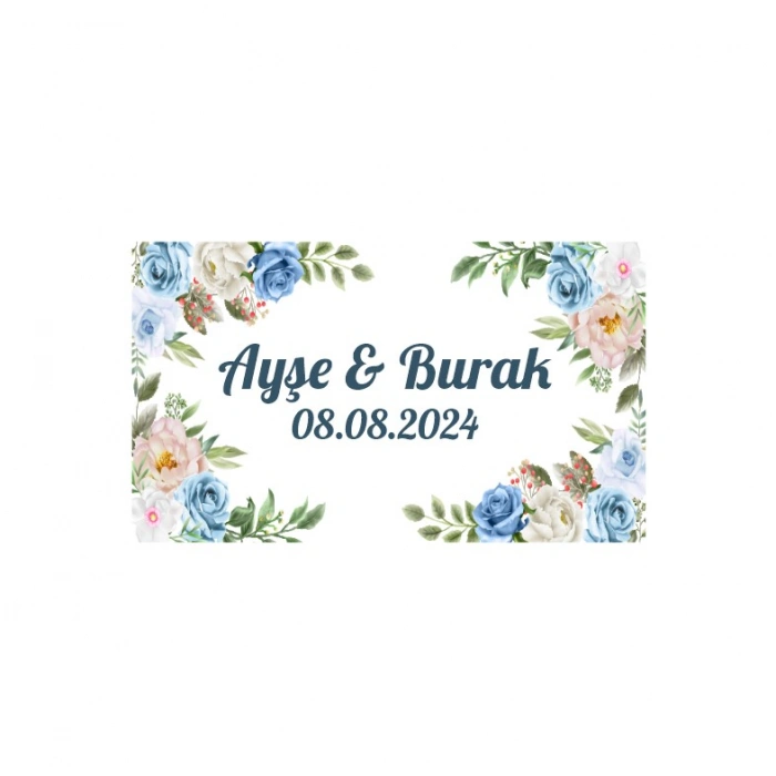 Şık Yaprak Çelengi Etiketi Kına Nişan Düğün 3x3 cm özel etiket / 50 adet sticker