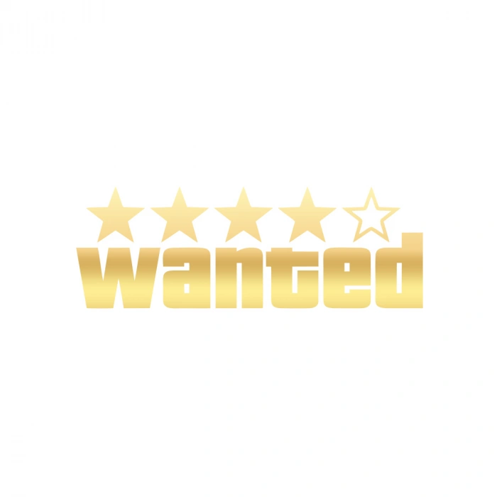 Wanted Sticker 17x17 Cm Gold