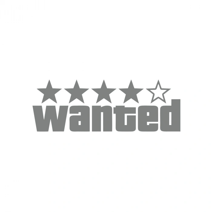 Wanted Sticker 17x17 Cm Gri