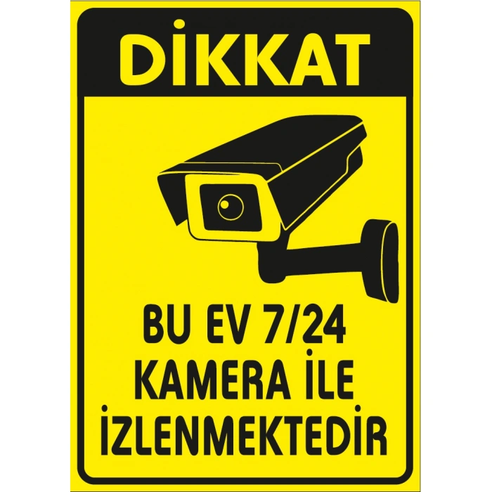Bu ev 7/24 Kamer ile izlenmektedir Sticker 20X28 Cm