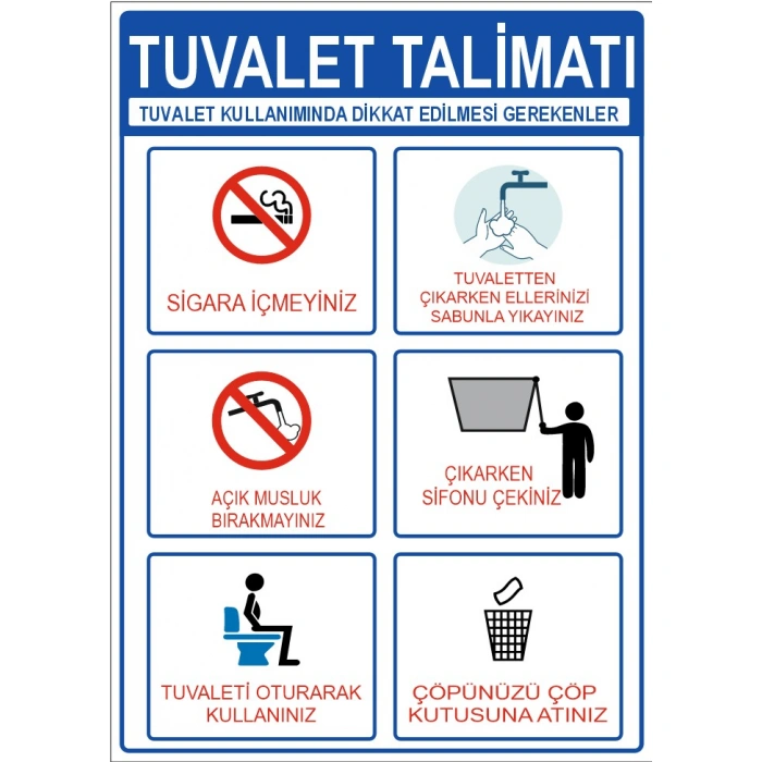 Tuvalet Talimatı Sticker 20X28 Cm