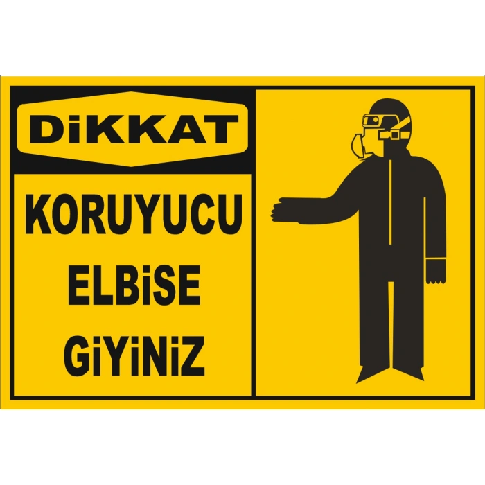 Koruyucu Elbiseni Giyiniz Sticker 20X28 Cm