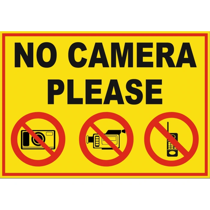 No Please Camera Sticker 20X28 Cm