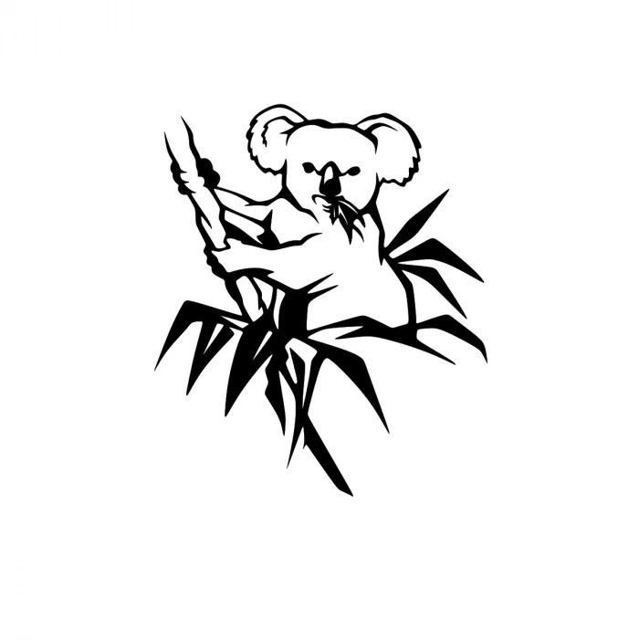 Koala Sticker 17x17 Cm Siyah