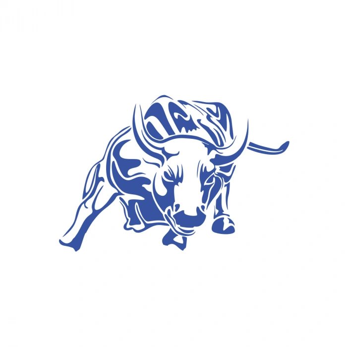 Kızgın Boğa Oto Sticker 17x17 Cm Mavi