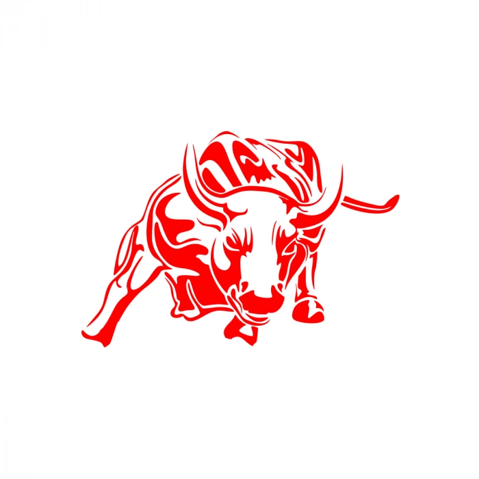 Kızgın Boğa Oto Sticker 17x17 Cm Kırmızı