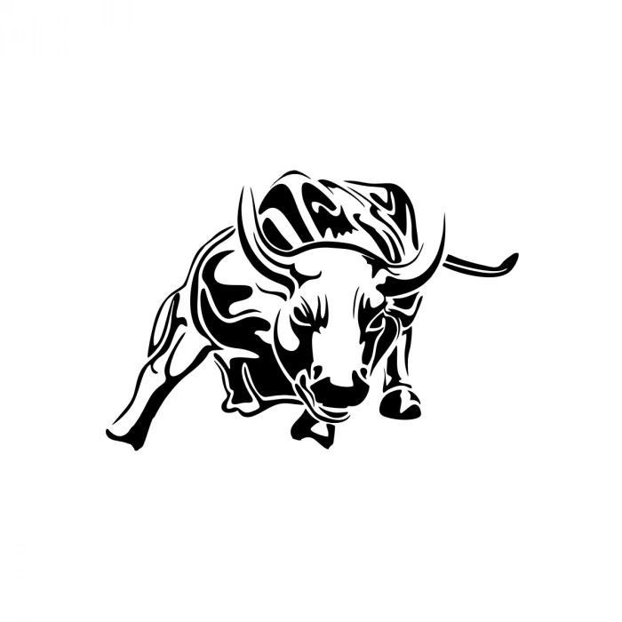 Kızgın Boğa Oto Sticker 17x17 Cm Siyah