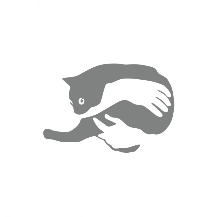 Kedi Seven El sticker 17x17 Cm Gri