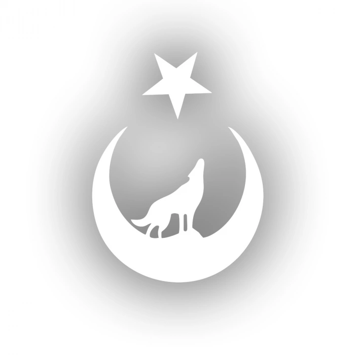 Bozkurt Türk Bağyrağı Sticker 17x17 Cm Beyaz