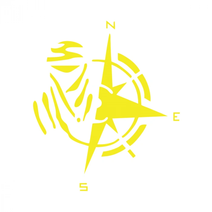 Dakar Pusula Sticker 17x17 Cm Sarı