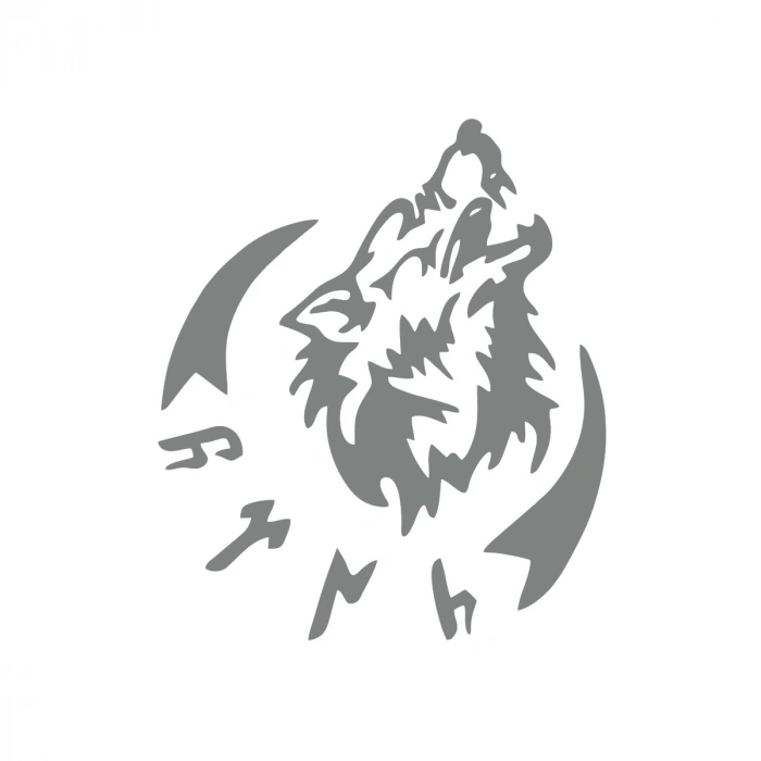 Bozkur Göktürkçe Türk Sticker 17x17 Cm Gri