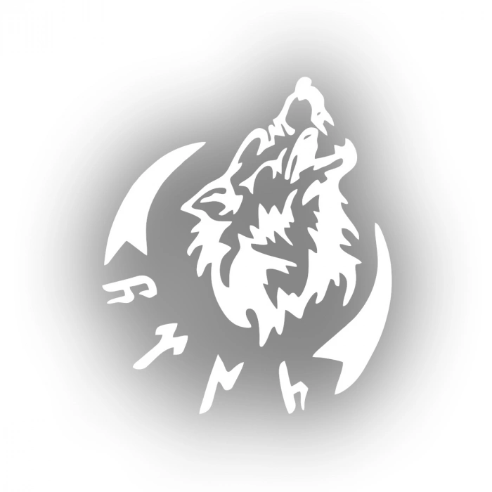 Bozkur Göktürkçe Türk Sticker 17x17 Cm Beyaz